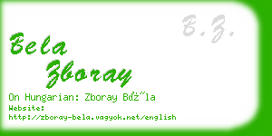 bela zboray business card